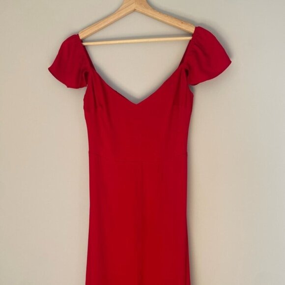 NEW Reformation Baxley Midi Dress in Cherry Red | size 4 - Picture 8 of 15